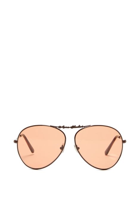 metal aviator sunglasses unisex brown and orange ACNE STUDIOS | C30063BOD